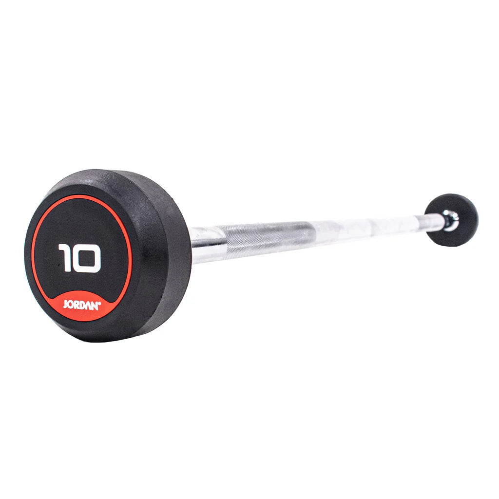 JORDAN Rubber Barbells - Straight Bar - Red