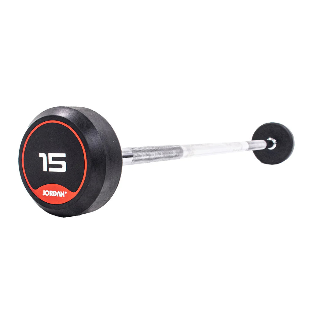 JORDAN Rubber Barbells - Straight Bar - Red