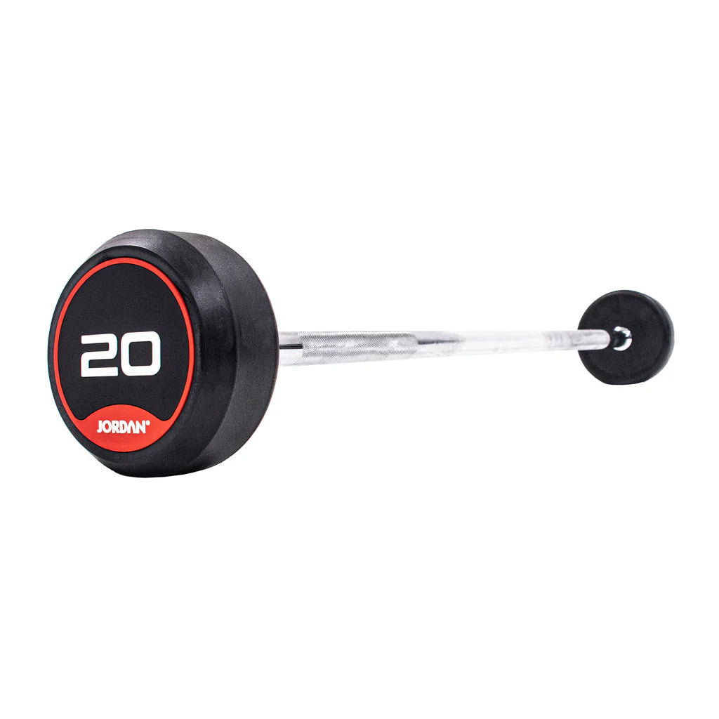 JORDAN Rubber Barbells - Straight Bar - Red