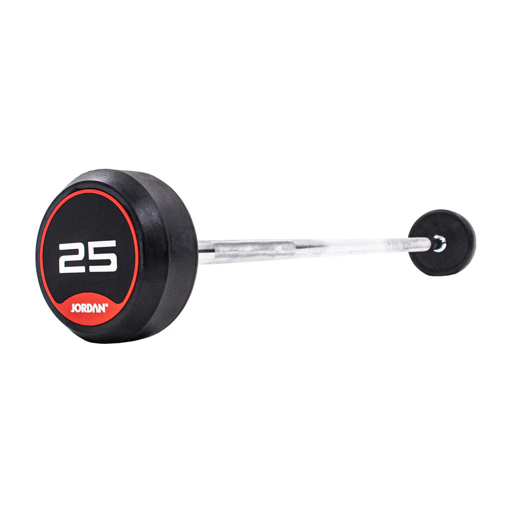 JORDAN Rubber Barbells - Straight Bar - Red