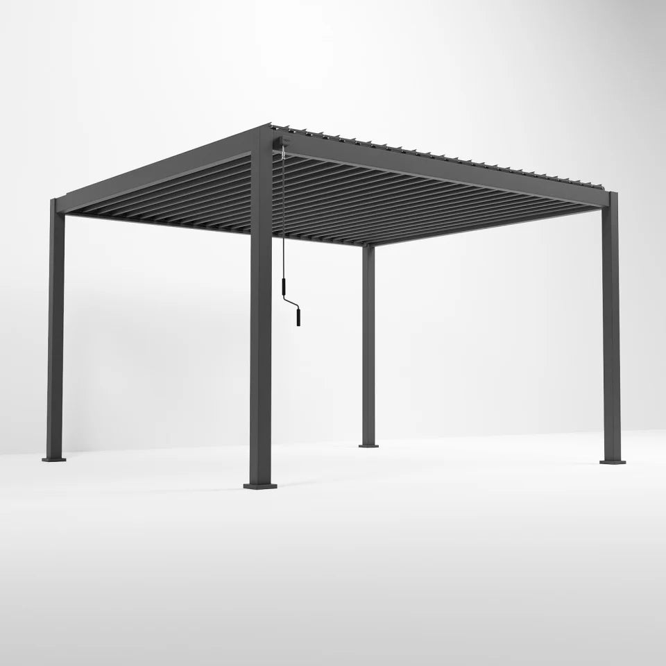 Titan Square Aluminium Pergola in Graphite Grey - Free Standing