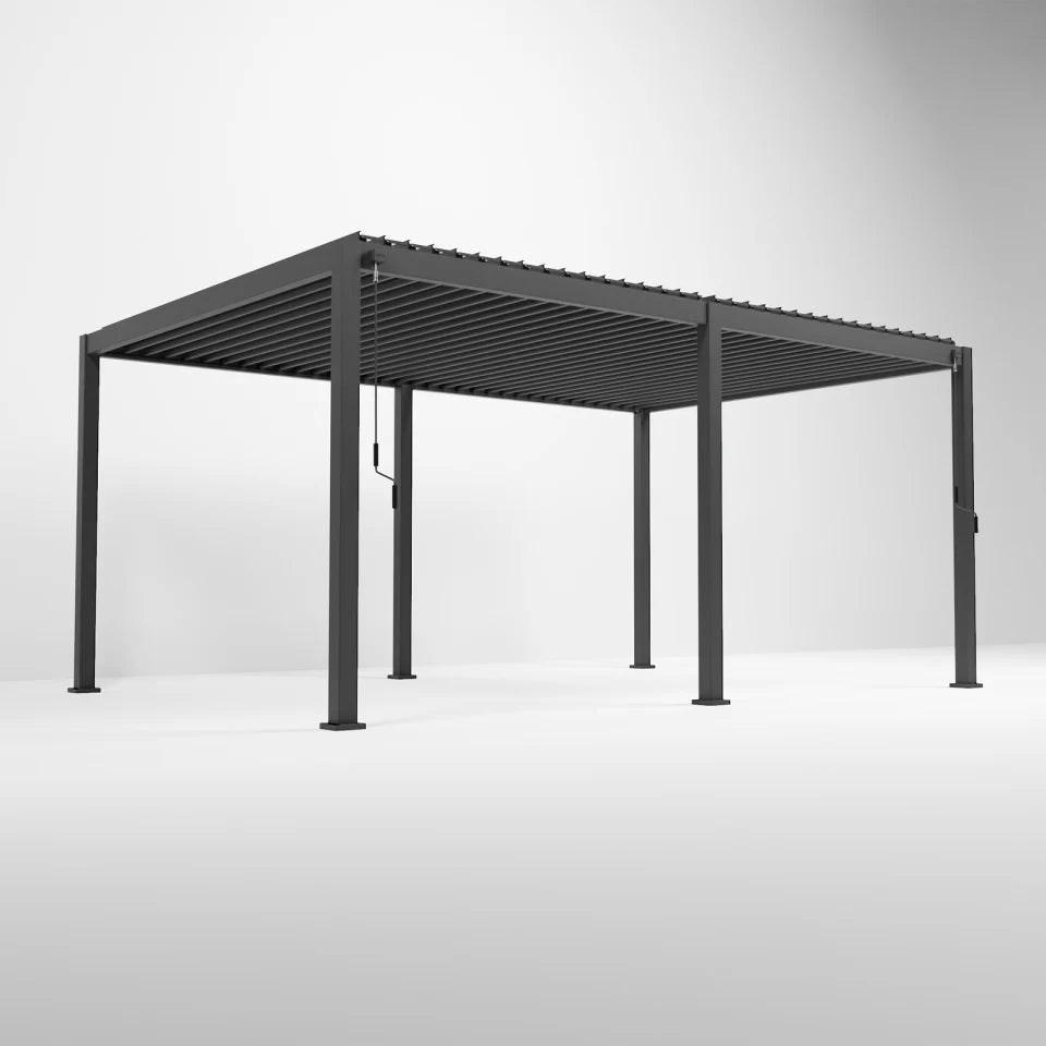 Titan Square Aluminium Pergola in Graphite Grey - Free Standing