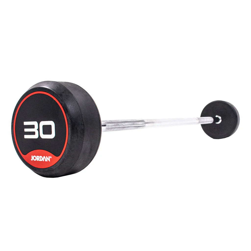 JORDAN Rubber Barbells - Straight Bar - Red