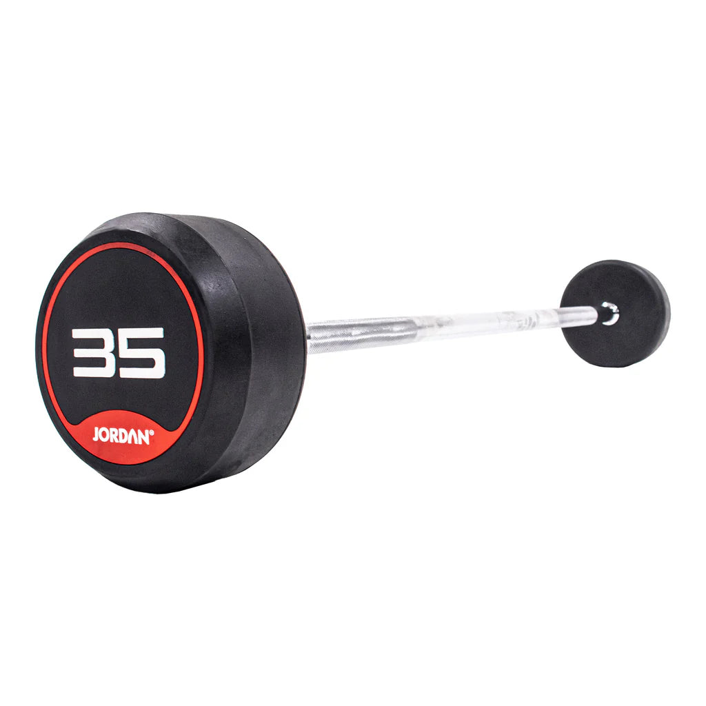 JORDAN Rubber Barbells - Straight Bar - Red