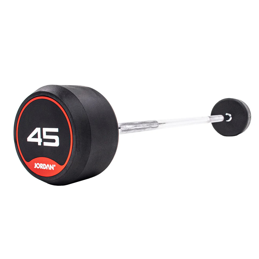 JORDAN Rubber Barbells - Straight Bar - Red