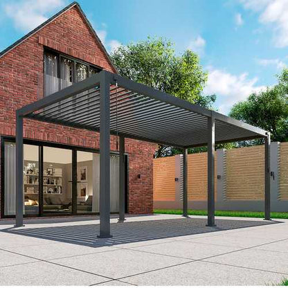 Titan Square Aluminium Pergola in Graphite Grey - Free Standing