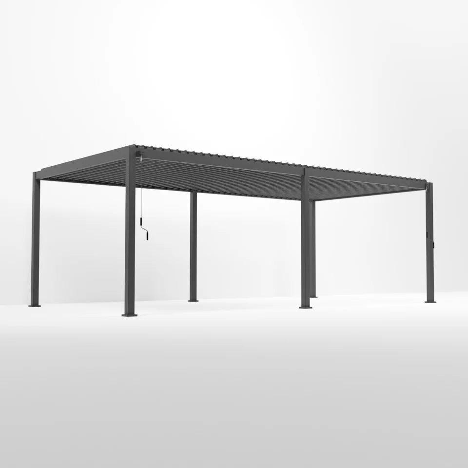 Titan Square Aluminium Pergola in Graphite Grey - Free Standing