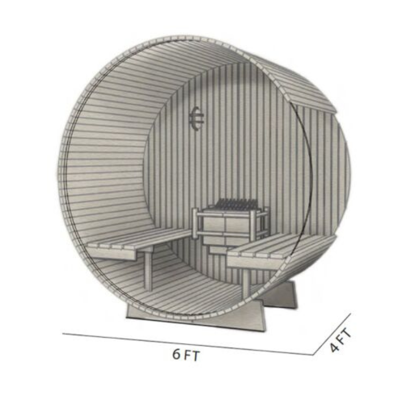 Red Cedar Barrel Sauna 2 Persons 4ft