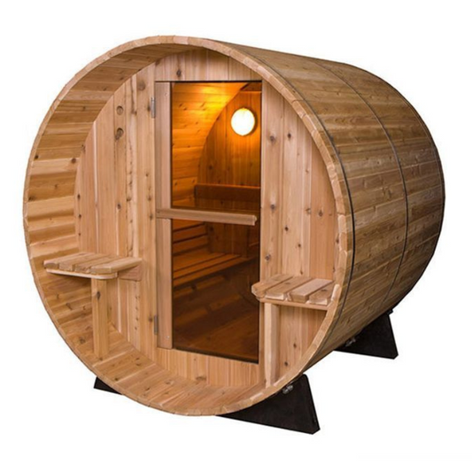 Red Cedar Barrel Sauna Canopy  5-6 Persons 7+1ft