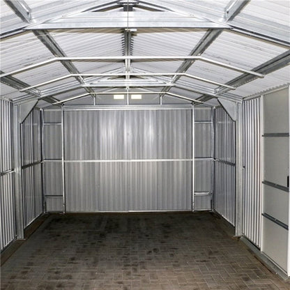 Sapphire 12x32ft Olympian Fronted Apex Metal Garage