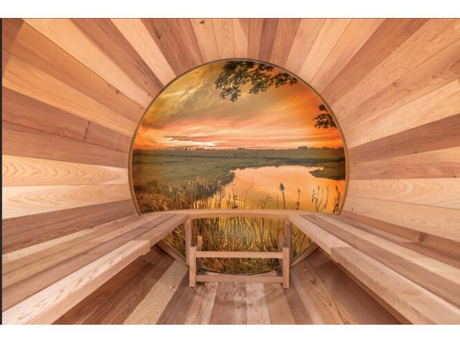 Red Cedar Barrel Panorama 1800 Sauna 4 Persons 6ft