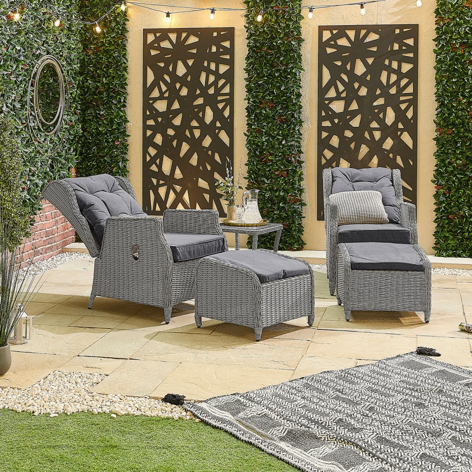 Skylar Rattan 5 Piece Reclining Lounging Set