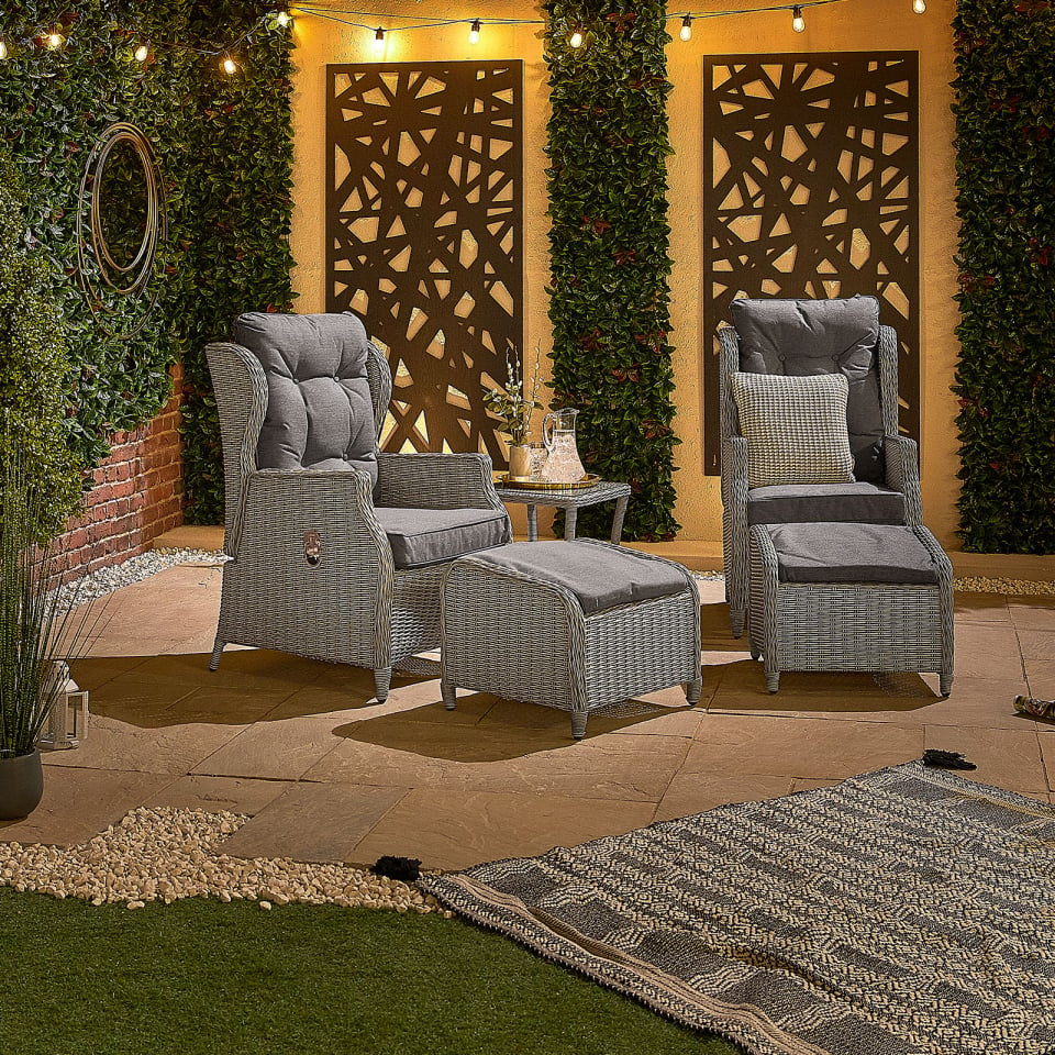 Skylar Rattan 5 Piece Reclining Lounging Set