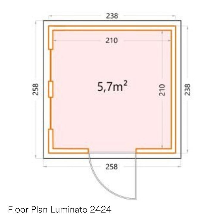 Telluria Luminato Steel Garden Room 2.4m x 2.4m