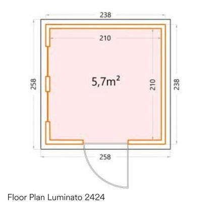 Telluria Luminato Steel Garden Room 2.4m x 2.4m