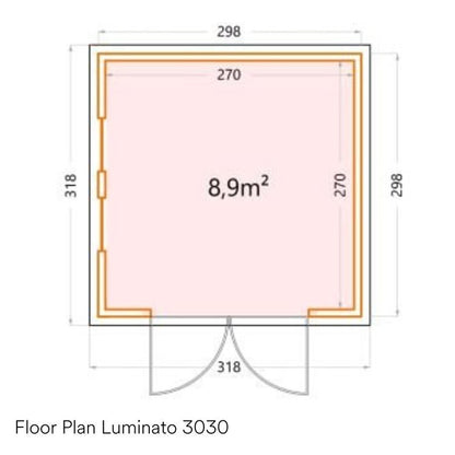 Telluria Luminato Steel Garden Room 3m x 3m