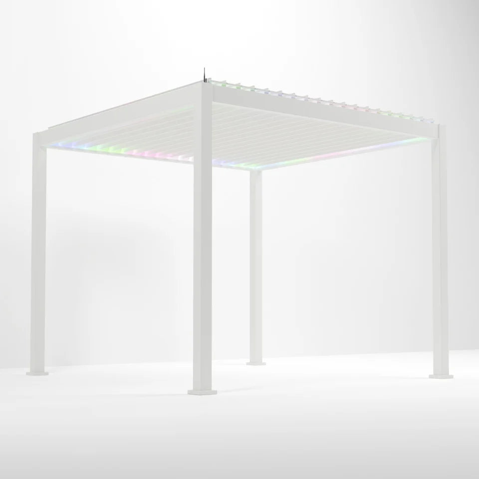 Titan Plus LED Aluminium Pergola in Chalk White - Free Standing