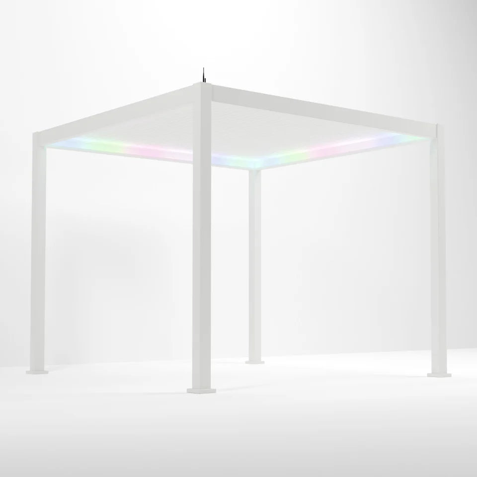 Titan Plus LED Aluminium Pergola in Chalk White - Free Standing