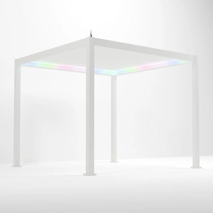 Titan Plus LED Aluminium Pergola in Chalk White - Free Standing