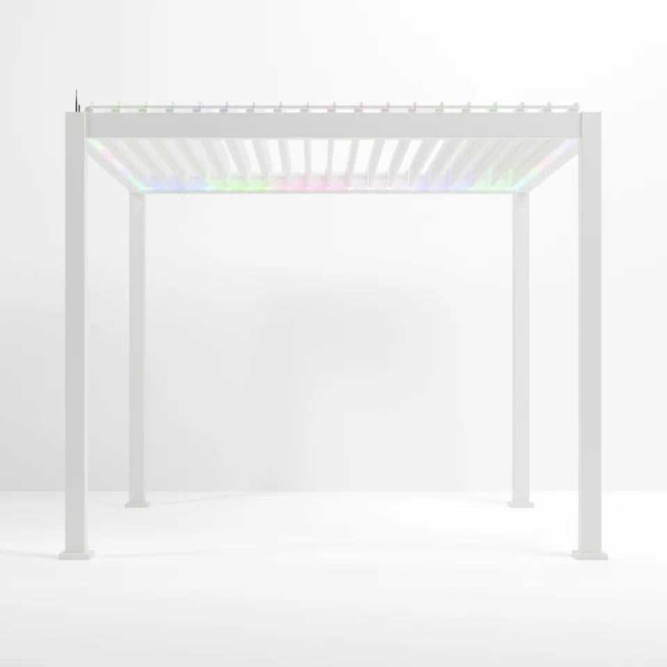 Titan Plus LED Aluminium Pergola in Chalk White - Free Standing