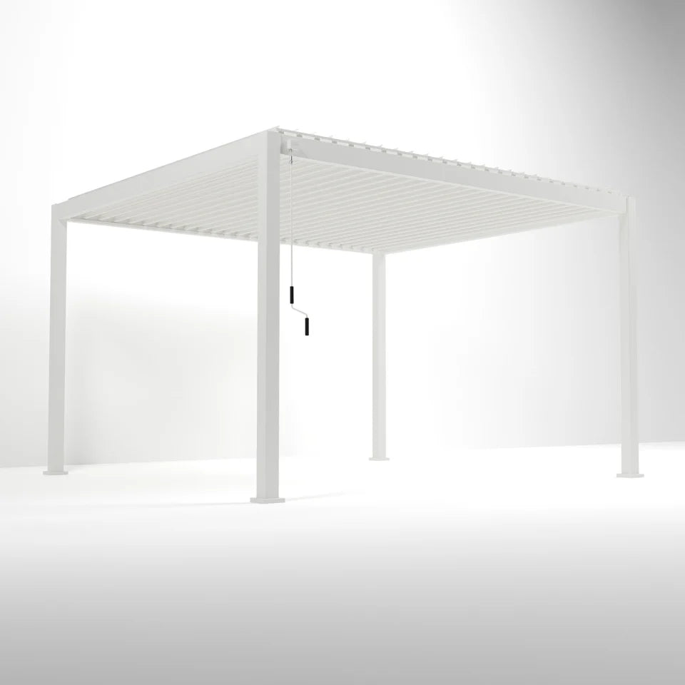 Titan Square Aluminium Pergola in Chalk White - Free Standing