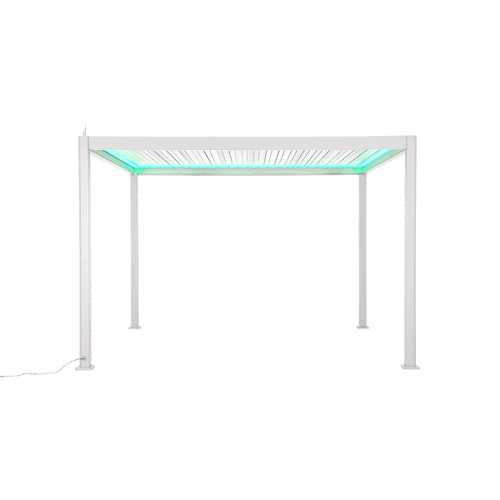 Titan Plus LED Aluminium Pergola in Chalk White - Free Standing