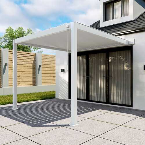 Titan Aluminium Wall Mounted Pergola in Chalk White