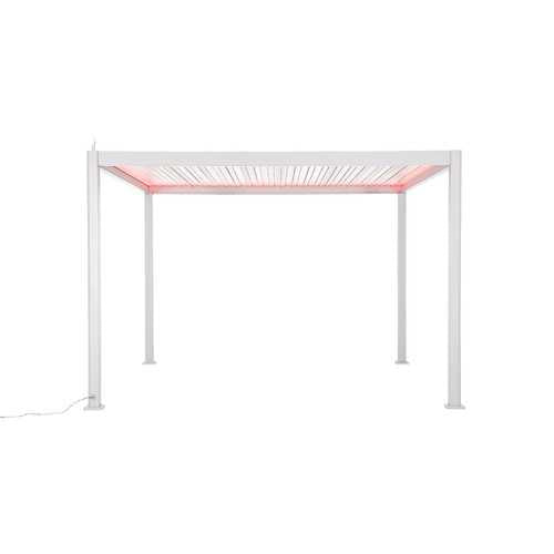 Titan Plus LED Aluminium Pergola in Chalk White - Free Standing