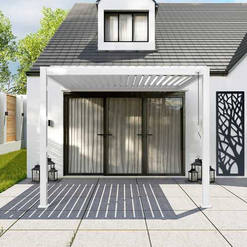 Titan Aluminium Wall Mounted Pergola in Chalk White