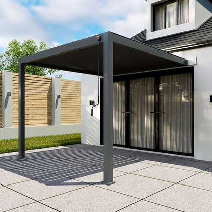 Titan Aluminium Wall Mounted Pergola in Graphite Grey