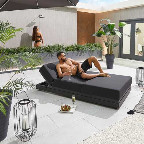 Sense All Weather Fabric Aluminium Sun Lounger