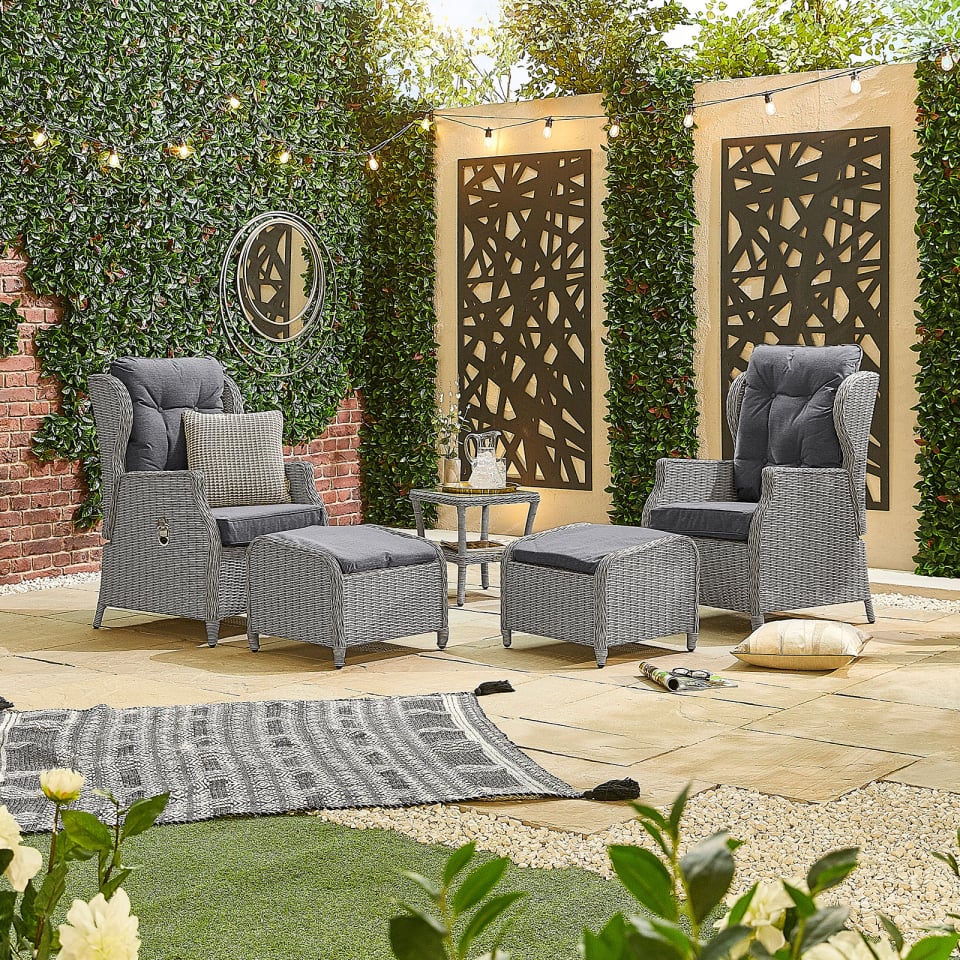 Skylar Rattan 5 Piece Reclining Lounging Set