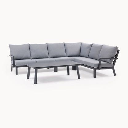 Vogue Aluminium Large Corner Aluminium Lounging Set in Graphite Grey