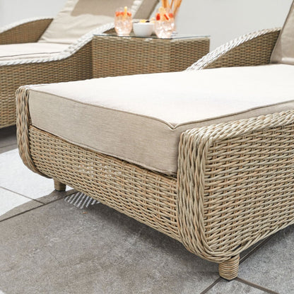 Madison Rattan Sun Lounger Set of 2 and Side Table